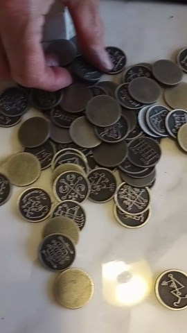 Ars Goetia 72 Metal Coins Complete Set of All King Solomons 72 goetic Demon Seals from Occult Book The Lesser Key of Solomon