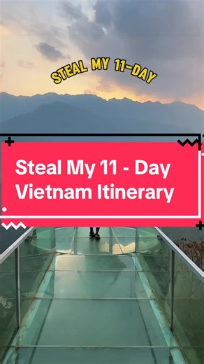 Steal my 11-day Vietnam itinerary 🇻🇳✨ If Vietnam is on your travel bucket list, here's the exact route I'd recommend. Explore Hanoi (3 nights), Sapa (3 nights), Ha Long Bay (1 night), and Hoi An (3 nights) with fun activities like Ba Na Hills, Train Street, lantern making, and more. And if planning a trip sounds like too much work...come with me instead. I'm hosting this same Vietnam itinerary as a women's group trip in April 2027. Comment