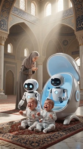 🤖❤️ AI Robots Taking Care of Babies | Amazing Future Technology #Shorts