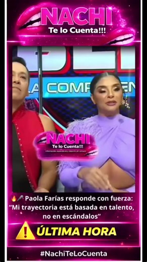 🔥🎤 Paola Farías responde con fuerza: “Mi trayectoria está basada en talento, no en escándalos” La artista Paola Farías reaccionó de forma contundente a las declaraciones de Nathalie Carvajal, quien la acusó de crear shows y hablar mal de ella en entrevistas pasadas 👀⚠️ “Mi trayectoria está basada en talento, no en escándalos ni en inventarme historias o matrimonios”, expresó Paola, dejando clara su postura frente a la polémica 💬🔥 Sus palabras ya generan conversación en redes sociales, donde
