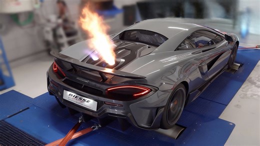 Flame throwing McLaren 600LT hits 290 on the dyno