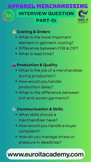 Top Interview Questions for Fresher Apparel Merchandisers