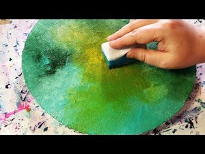 EASY Acrylic SPONGE Painting Technique For Abstract Art On Canvas
