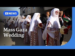 Palestinian couples marry in Gaza after years of deferral during conflict | ABC NEWS
