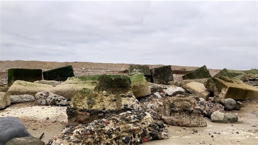 Climping beach flood defence works
