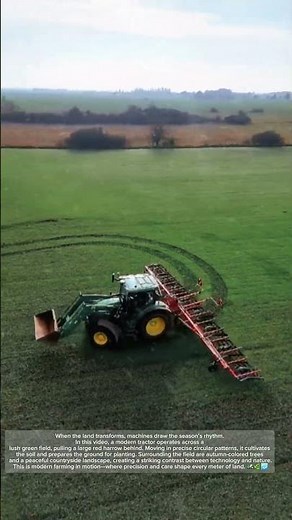 Modern Farming in Action – Rotary Harrow Cultivating Green Field!