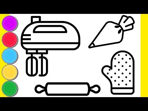 HOW TO DRAW BAKING TOOLS EASY STEP BY STEP | Drawing Tutorial
