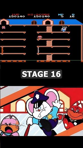 Mappy (NES) Stage 16