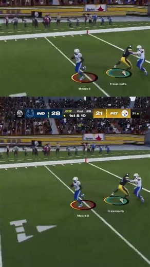 Kenny Moore makes a goal line interception to keep the Steelers from scoring. | #ski_wii_hennessy on