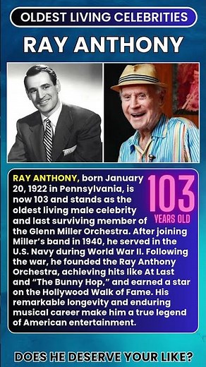 Oldest Living Celebrities: Ray Anthony