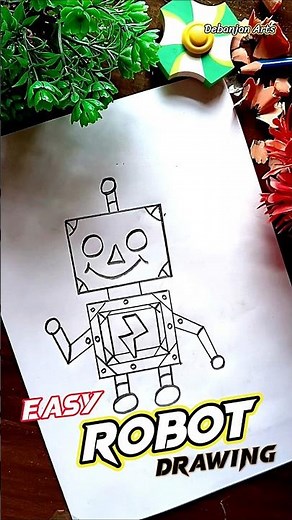 Easiest Way to Draw a Cute Robot! 🤖✏️ Simple Step-by-Step Tutorial #shorts #art #robot #robots