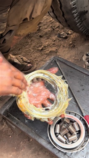 How to Bearing basics grease Amazing job #truck #wheels #bearinggrease #grease