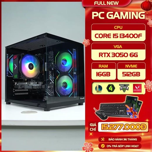 PC Gaming Core I5 13400F|Ram 16G| RTX 3050 hoặc GTX 1660 Super 6G| NVME 256G