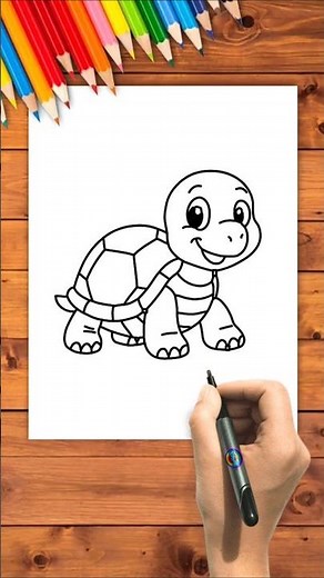 How to Draw a Cute Turtle | Easy Drawing Tutorial for Kids