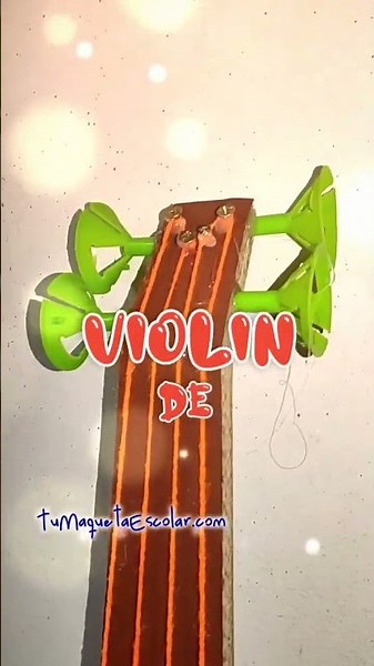 Violín de Cartón. Instrumento musical hecho con material reciclado