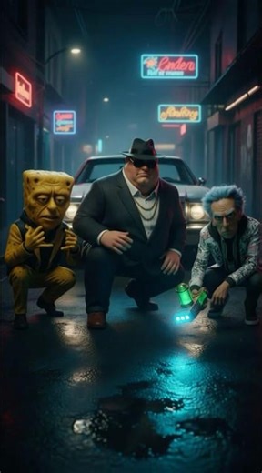 Cartoon Gangster Squad Lil Absorb, P griff & Portal Papi