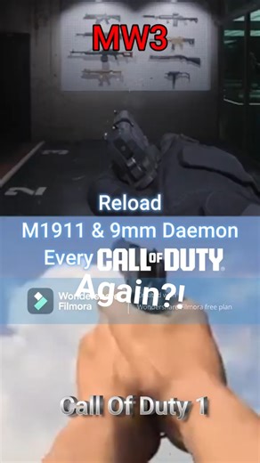 M1911 & 9MM Daemon Reload In Every Call Of Duty #callofduty