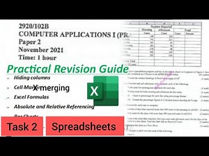 November 2021Task 2: Excel & Spreadsheet Skills for DICT Exam | Computer Applications I Practical