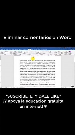 Word: eliminar todos los comentarios #shorts