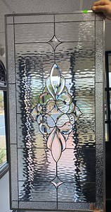 Stunning Traditional Clear Beveled Leaded Stained Glass Windows Panel - Danville - Clear Textured Stained Glass Art - Customizable Item#350 - Etsy