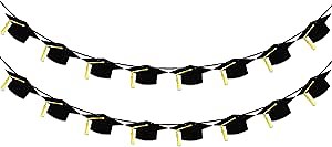 16PCS Graduation Decorations Banner 2025, Congrats Grad Banner, Black Graduations Party Banner Decorations, 2025 Graduation Garland for College High School Grad Party Supplies Decor