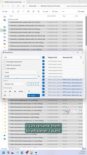 Save time and use PowerRename with #PowerToys to quickly rename multip...