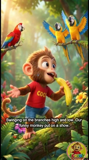COCO GO! 🐵 Banana Jungle Dance Song | Funny Baby Monkey Cartoon for Kids