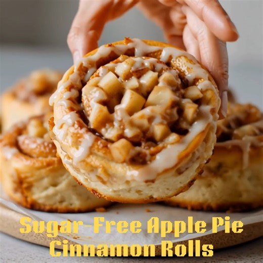 Sugar-Free Apple Pie Cinnamon Rolls 🍎🍥 Warm, gooey rolls filled with cozy apple-pie flavor—completely sugar-free! 📝 Ingredients Dough: 2 1/2 cups almond flour 1/4 cup coconut flour 1 tbsp baking powder 2 cups shredded mozzarella cheese 2 tbsp cream cheese 2 eggs Apple Pie Filling: 1 1/4 cups peeled diced apples (very small cubes) 2 tbsp butter 2 tbsp allulose 1 tsp cinnamon 1/4 tsp nutmeg 1/2 tsp vanilla extract Glaze: 3 tbsp cream cheese 1 tbsp heavy cream 1 tbsp allulose 1/2 tsp vanilla 👩‍