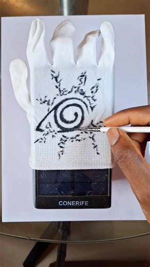 Hi guys, here's how I make my custom art guard gloves. ✍️ 😜 #draw #naruto #painting #realisticdrawing