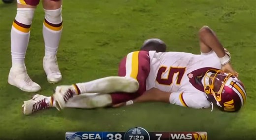 Commanders QB Jayden Daniels Gruesomely Snaps His Arm Backwards, Taken Off In Air-Cast During Horrifying Scene On SNF [VIDEO]