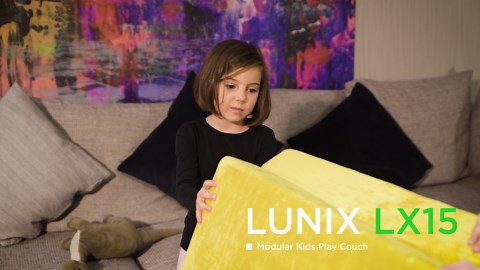 Lunix LX15 14pcs Modular Kids Play Couch, Child Sectional Sofa, Fortplay Bedroom and Playroom Furniture for Toddlers, Convertible Foam and Floor Cushion for Boys and Girls, Yellow