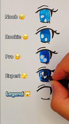 Noob vs Expert vs LEGEND Anime Eye Drawing Challenge! 👁️✨ | Speed Drawing #shorts