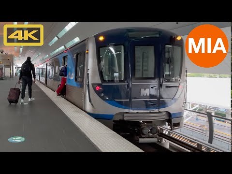 Miami Dade Transit Metrorail, Miami International Airport to Downtown Miami, 4K Train Ride