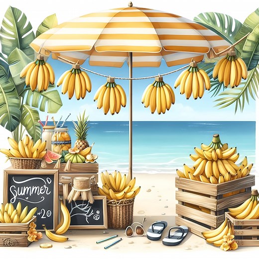 Banana Clip Art 10 Pack, Tropical Watercolor, Banana Illustration, Bananas Clip Art, Banana Printable - Etsy