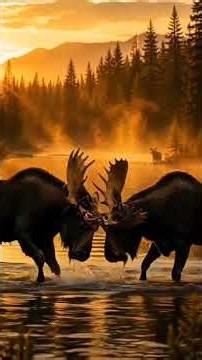 Meet the Moose—the silent giant of North America's wilderness. 🌅 #animals #wildlife