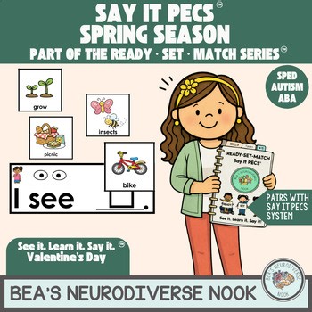 Spring Season PECS Communication Cards & Sentence Strips Autism Life Skills