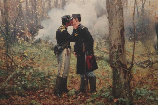 Gay Muscle Art, Civil War Gay Art, Vintage Queer Art, Gay Art, Subtle Pride, Retro Gay Art, Gay Art Print, Gay Kiss, LGBTQ Canvas Wall Art - Etsy