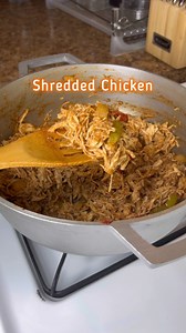 My shredded chicken recipe is a HIT! I use it for pastas, patelito filling, tacos, or as a dinner side! I make a big batch and freeze it in soup containers, it lasts up to 3 months in the freezer! Ingredients ⬇️ 3 large chicken breast 6 cloves smashed garlic 1 tbsp black pepper 2 tbsp salt 2 tbsp cooking oil 2 chicken bouillon cubes ½ yellow onion ½ red bell pepper ½ green bell pepper 1 tbsp sofrito 2 sazon packets (or 2 tsp adobo) 1 tbsp garlic power 1 tbsp oregano 2 tbsp tomato paste ½ cup wat