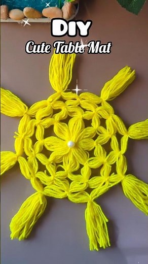 DIY Viral Yarn Table Mat #diy #viral ‪@Happiness_Craft‬