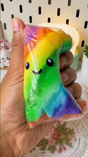 🌈 What’s Inside This DIY Rainbow Squishy? #diy #squishy #satisfying #diysquishy