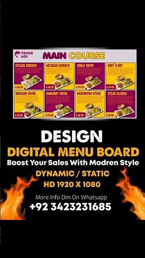 maximize your Restaurants Sales with modren Style Digital Menu, Restaurant Tv menu Screens #shots