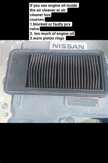 Engine oil inside the air cleaner or (air cleaner box)check the courses...