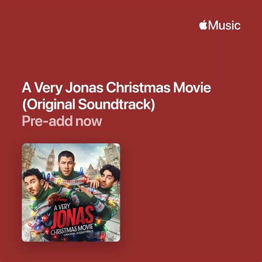 The holidays just got a little more Jonas. 🎄 Pre-add the soundtrack for A Very Jonas Christmas Movie now on Apple Music! 🎶 🎁❄️ https://apple.co/4nK8glt | Walt Disney Records