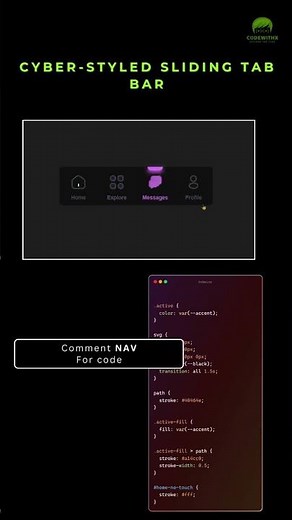Cyber Sliding Tab Bar | JS + CSS Glow UI