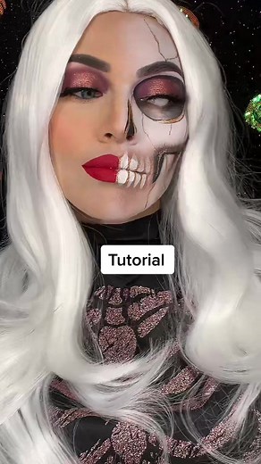 Glam Skull Makeup 💀 #skull #skullmakeup #31daysofhalloweenmakeup #foryoupage #viral #halloween2022