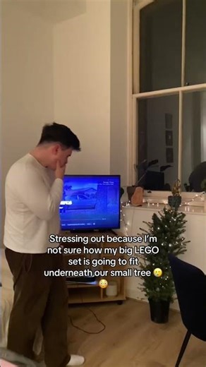 My Christmas tree js too small for my tree.. #lego #xmas #legoset #legos #legobuilding #shorts