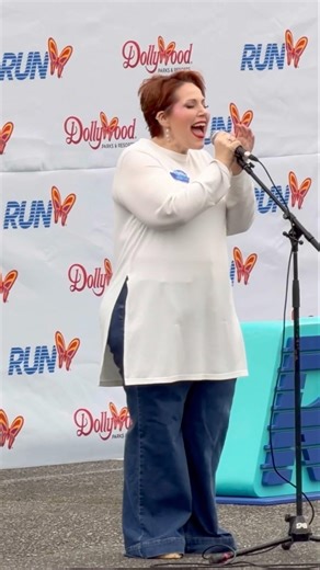 Heidi Parton Sings National Anthem at First Run Dollywood Race Weekend