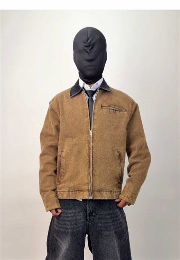 Our Mac World Jacket features enzyme & jira washes, a contrast collar, and a double-layer finish with a colorful spiral inner. Perfect fit, timeless streetwear energy. #denim #jacket #streetwear #clothing #gogetnepal