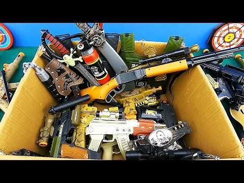 100% CRAZY Toy Guns Box 😱 Gold Revolvers, SMG, Grenades & Military Toys