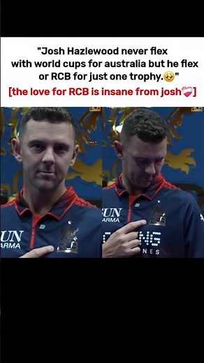 Josh Hazlewood never flex with world cups for australia but he flex for RCB🥹 #shorts #todaymatch